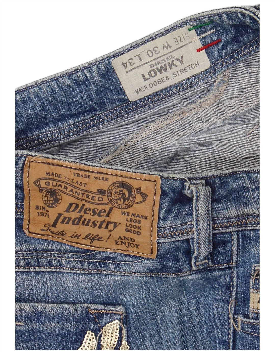 Женские прямые джинсы DIESEL Lowky W30 L29, синие, хлопок