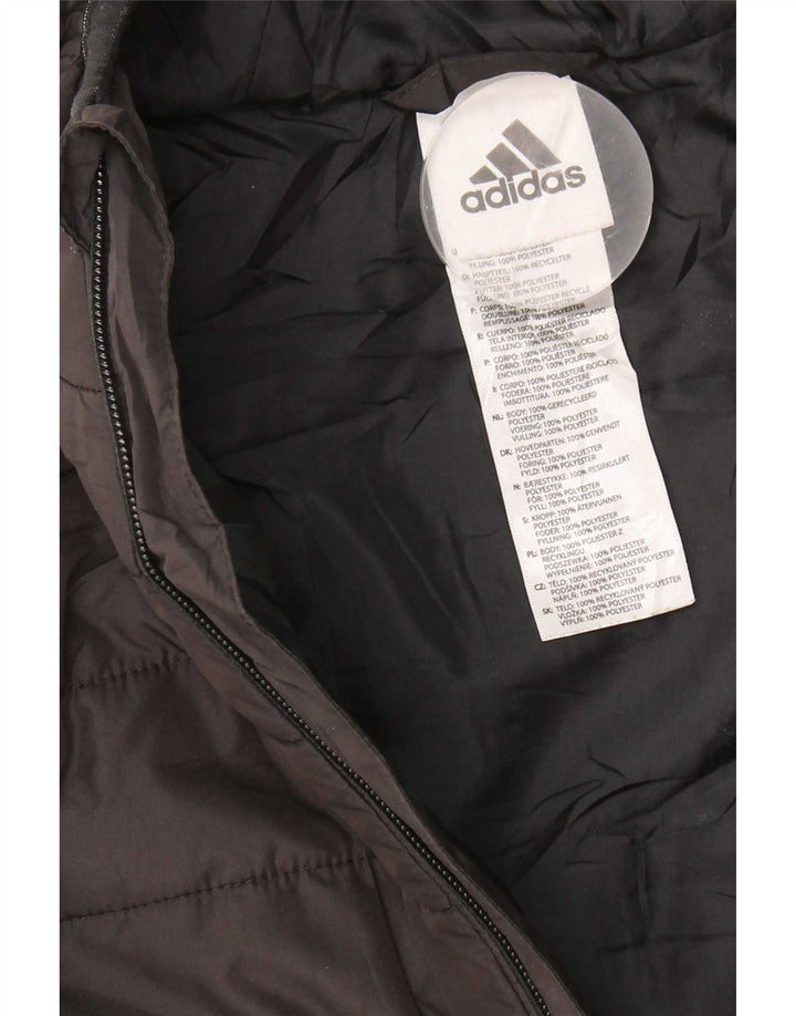 Утепленная куртка Adidas с капюшоном для мальчиков 10-11 лет, средний черный полиэстер