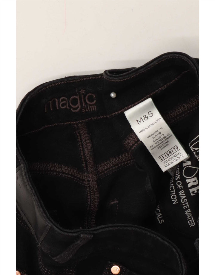 Женские джинсы Marks & Spencer Magic Slim UK 12, средние W28 L28, черный хлопок