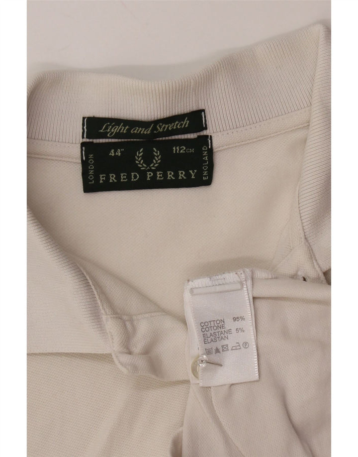 Мужская рубашка-поло FRED PERRY среднего размера, белый хлопок, хлопок