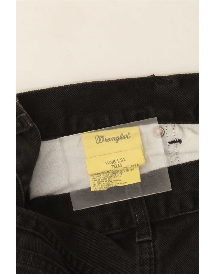 Мужские прямые джинсы Wrangler Texas W36 L32, черный хлопок