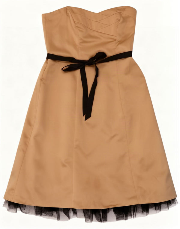 Principles Womens Strapless Dress UK 14 Large Gold Colourblock Polyester
