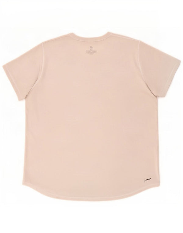 Женская футболка Adidas Aeroready с рисунком, Великобритания, 24/26, 2XL, серый полиэстер