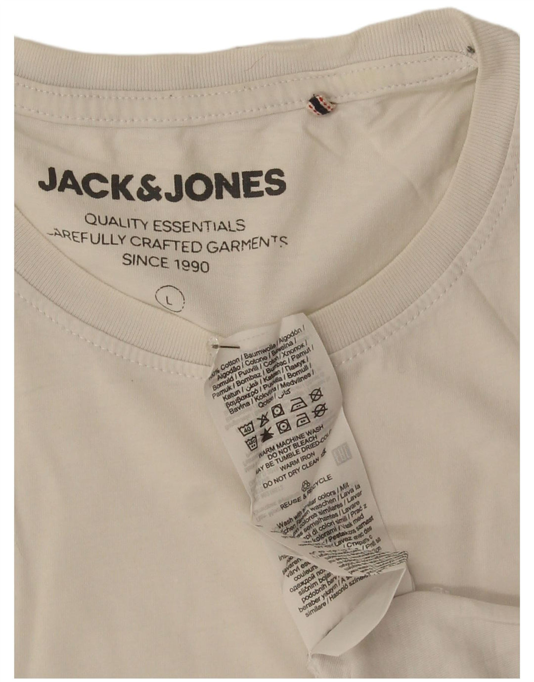 Мужская футболка с рисунком Jack & Jones, большой белый хлопок