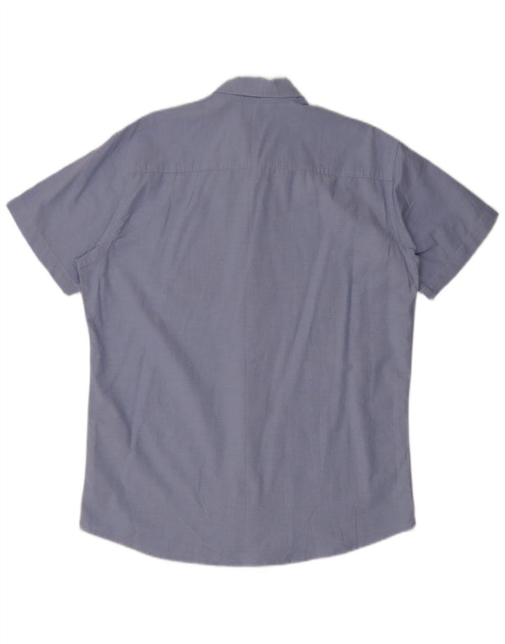 Мужская рубашка с коротким рукавом Jack & Jones XL, синяя, хлопок