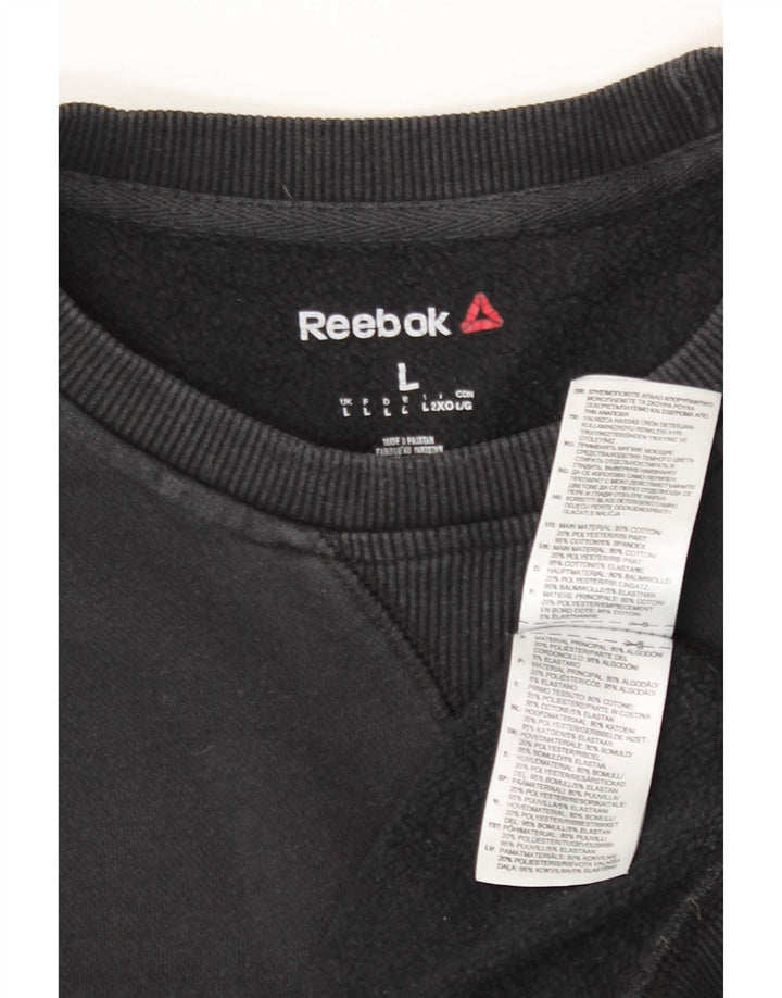Мужской свитер Reebok, большой черный хлопковый джемпер