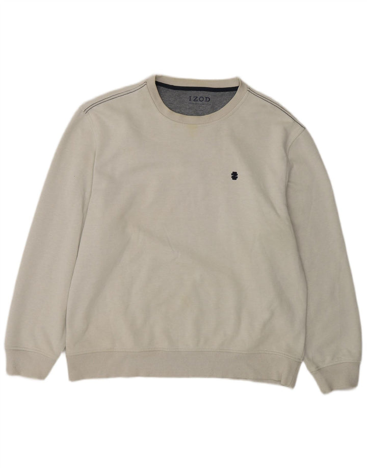 IZOD Mens Sweatshirt Jumper Large Grey Polyester