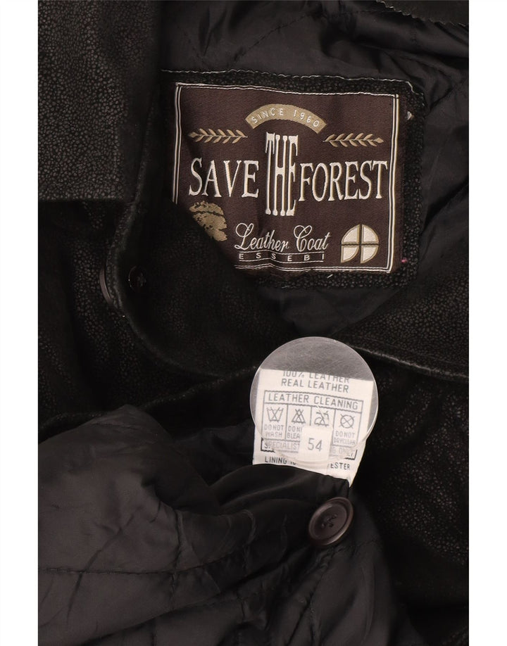 SAVE THE FOREST Мужская кожаная куртка IT 54 2XL Черная кожа