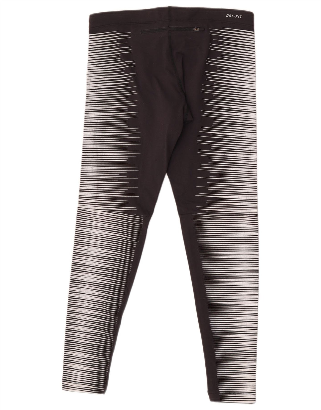 Женские леггинсы Nike Dri Fit UK 12, нейлон, средний черный в полоску