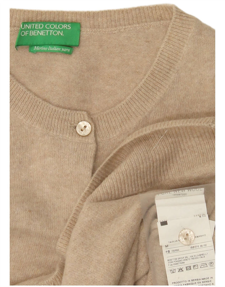 Женский кардиган Benetton UK 12, средний бежевый, новая шерсть