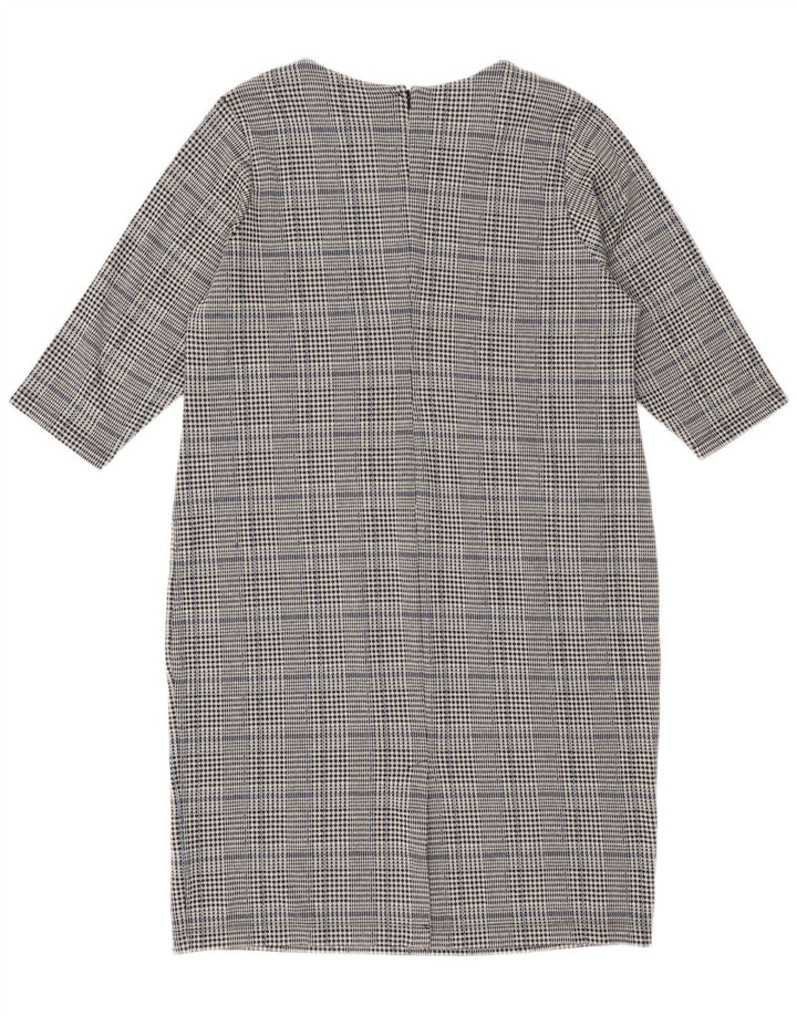 Женское платье прямого кроя с рукавом 3/4 Marks & Spencer, Великобритания 22, 3XL, серое в клетку