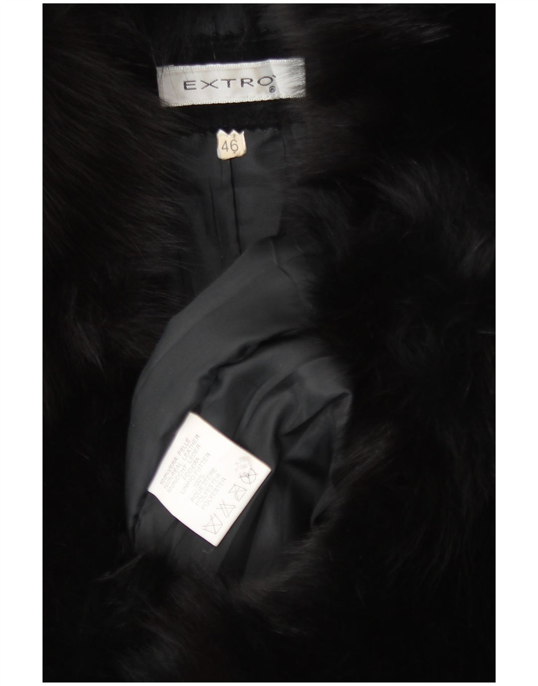 Винтажное женское замшевое пальто IT 46, большое черное кожаное