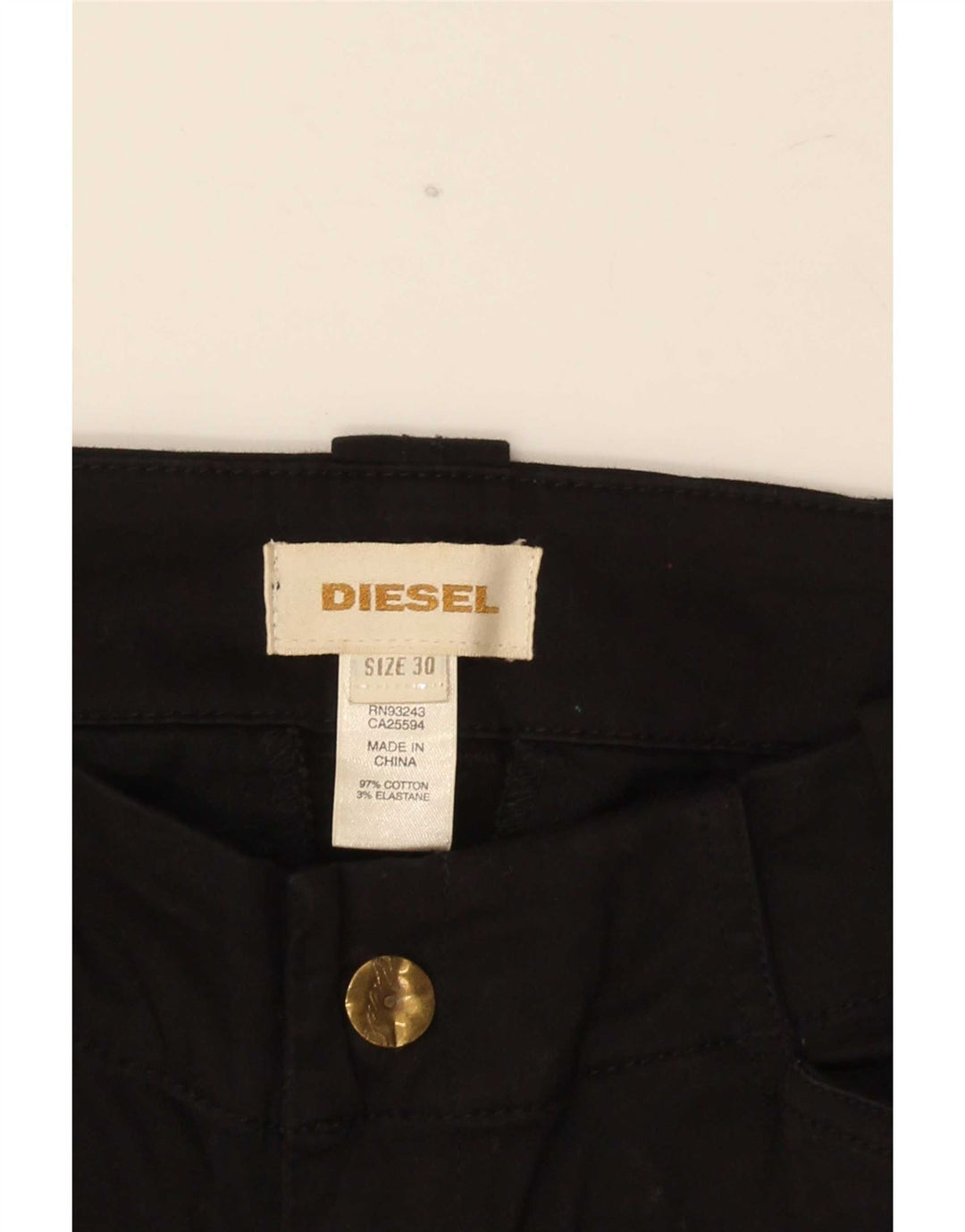 Женские узкие брюки карго Diesel W30 L35, черные, хлопковые