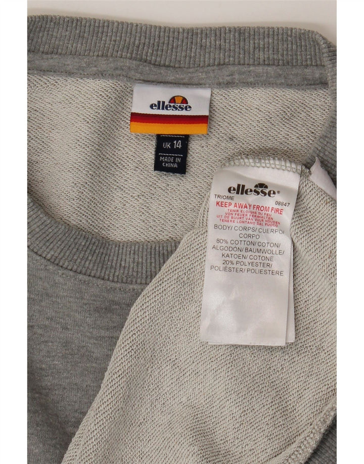 Женский свитер Ellesse с рисунком UK 14, большой серый хлопок