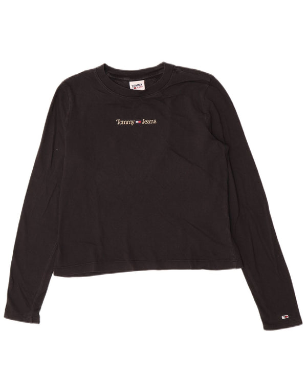 Женский укороченный топ с рисунком Tommy Hilfiger UK 12, средний черный