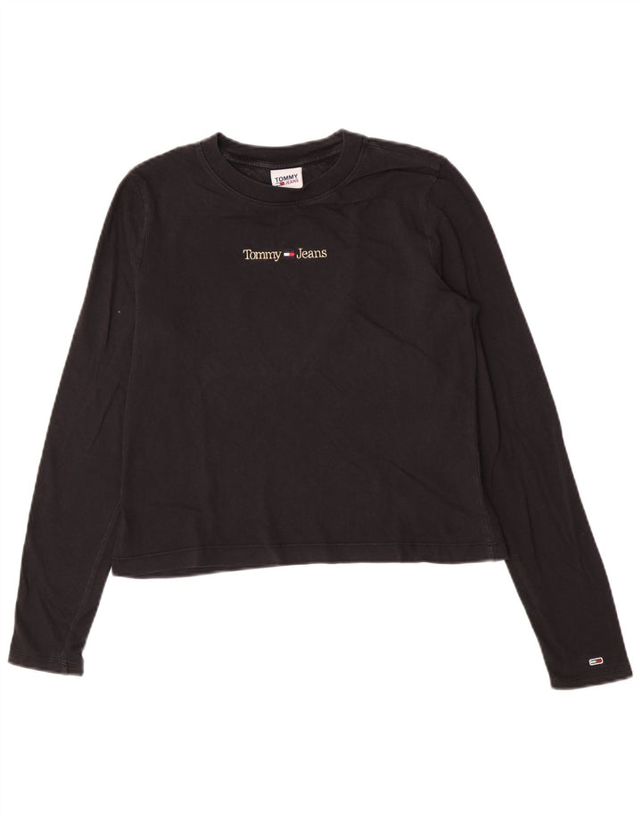 Женский укороченный топ с рисунком Tommy Hilfiger UK 12, средний черный