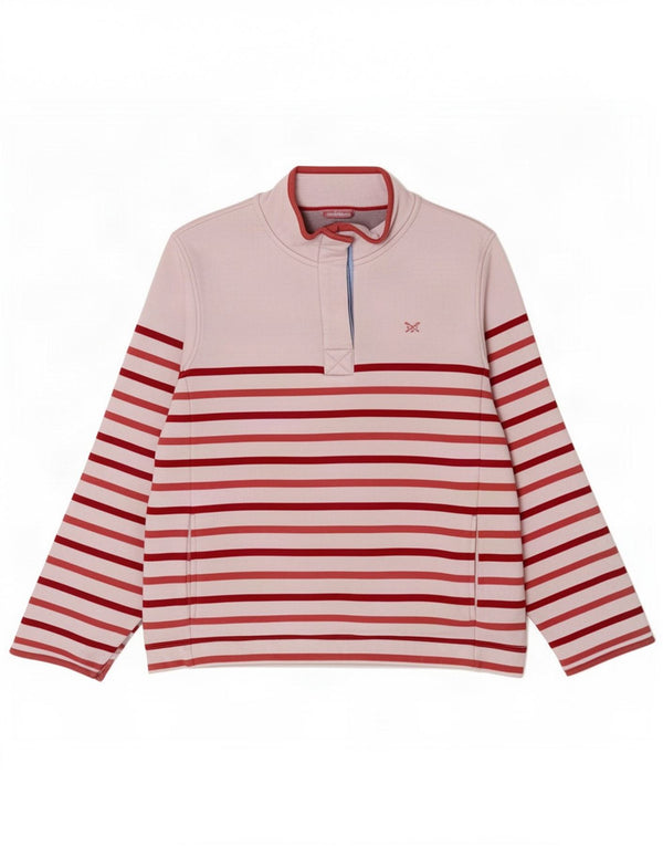 Crew Clothing Женский свитер с воротником на пуговицах Джемпер UK 16 в большую розовую полоску