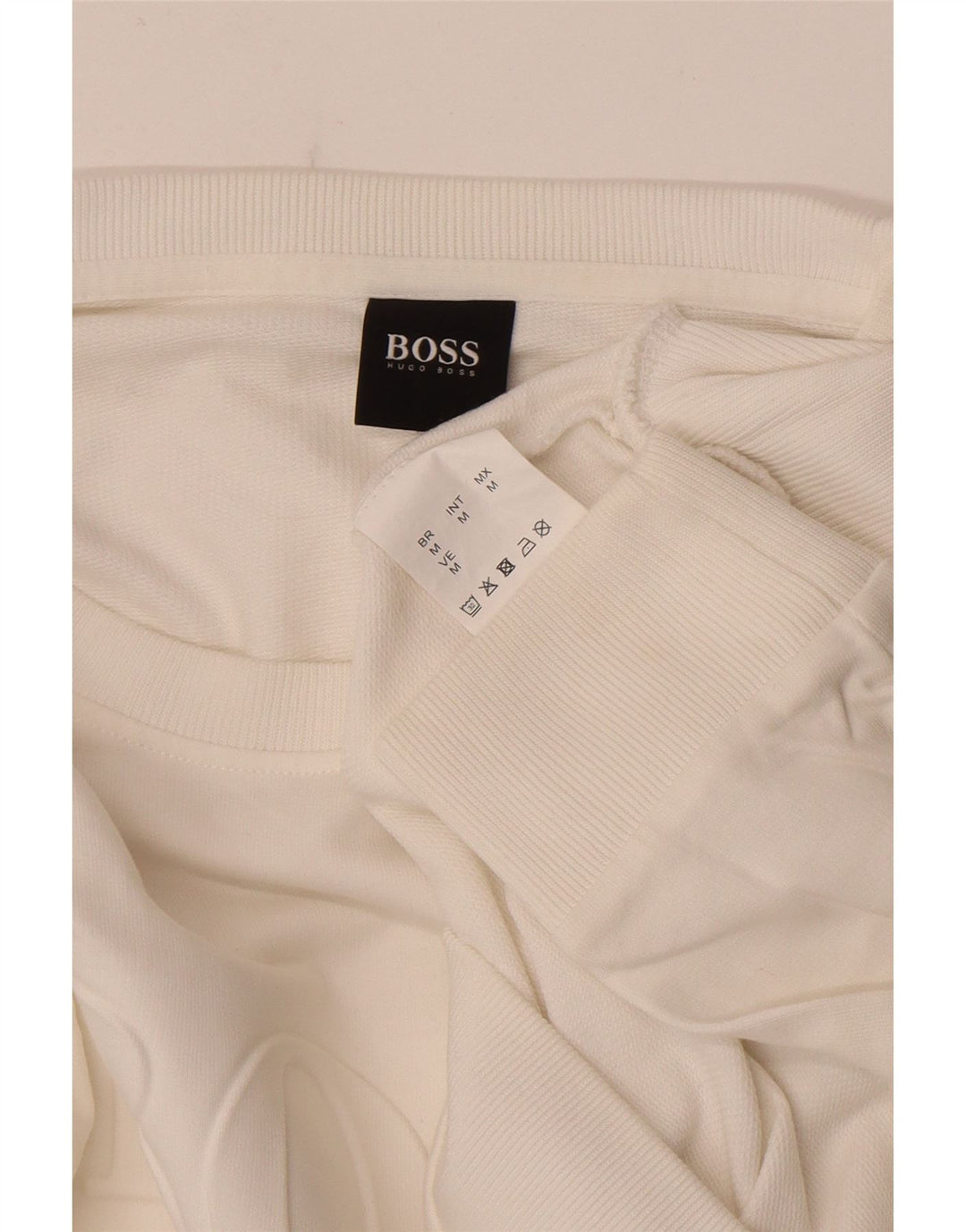 Мужской свитшот с рисунком Hugo Boss, джемпер среднего размера, белый хлопок, хлопок