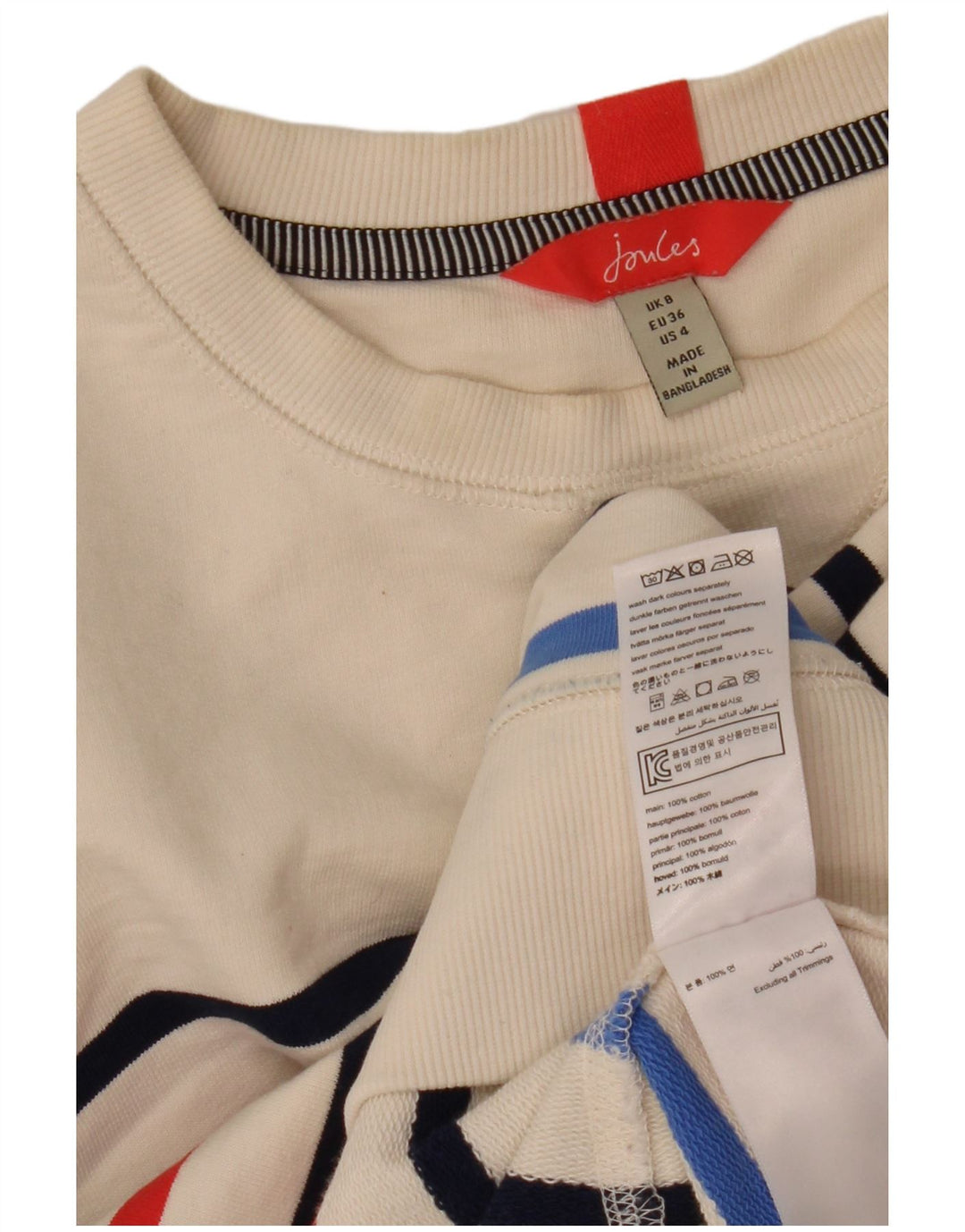 Женский джемпер оверсайз Joules UK 8, маленький хлопок в белую полоску