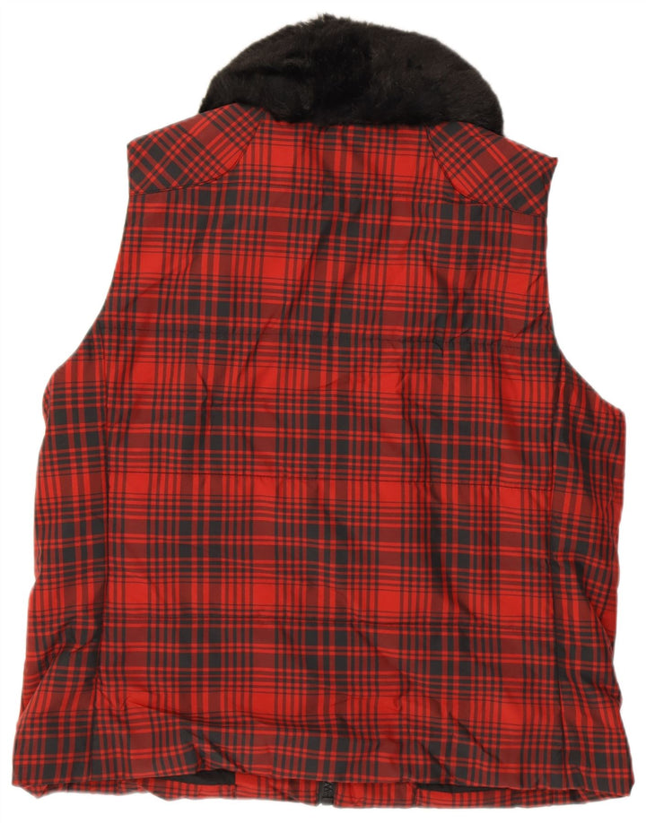 Женский жилет RALPH LAUREN UK 18 XL, красный полиэстер в клетку