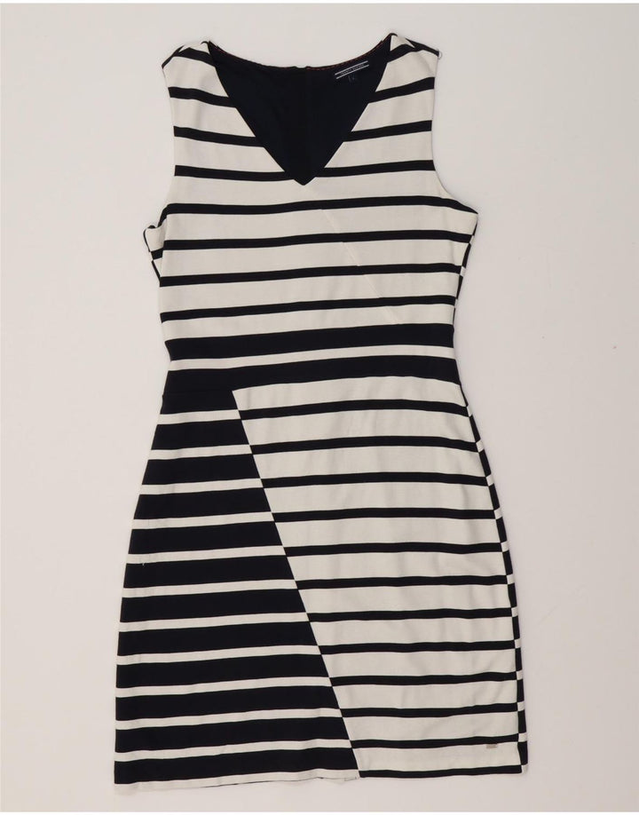 TOMMY HILFIGER Женское платье-футляр без рукавов UK 14, большие белые полоски