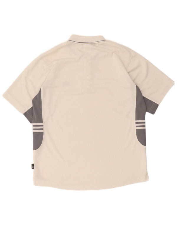 Мужская рубашка-поло Adidas Climalite UK 40/42, средний белый цветной блок