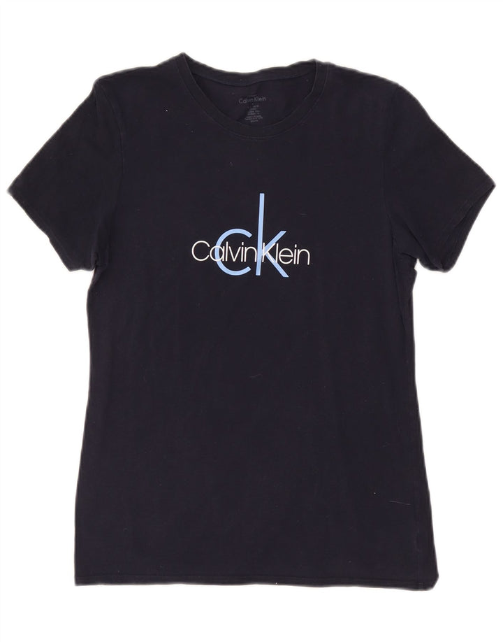 Женская футболка с рисунком Calvin Klein Top UK 14 Medium Navy Blue