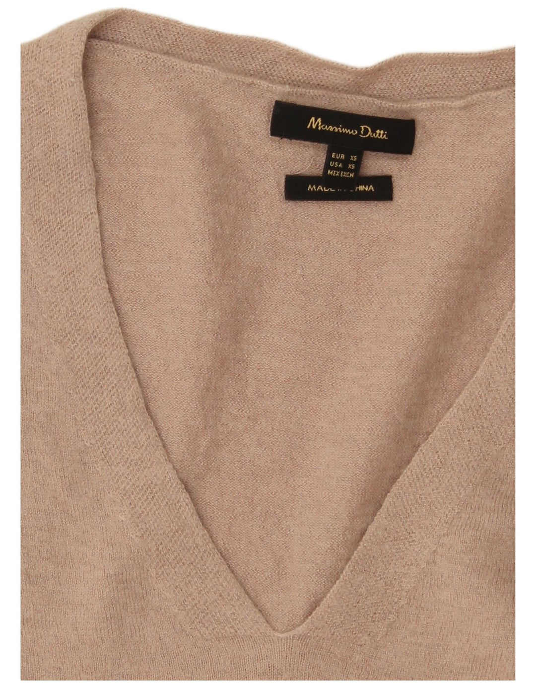 Massimo Dutti Женский свободный джемпер с v-образным вырезом UK 6 XS Серый
