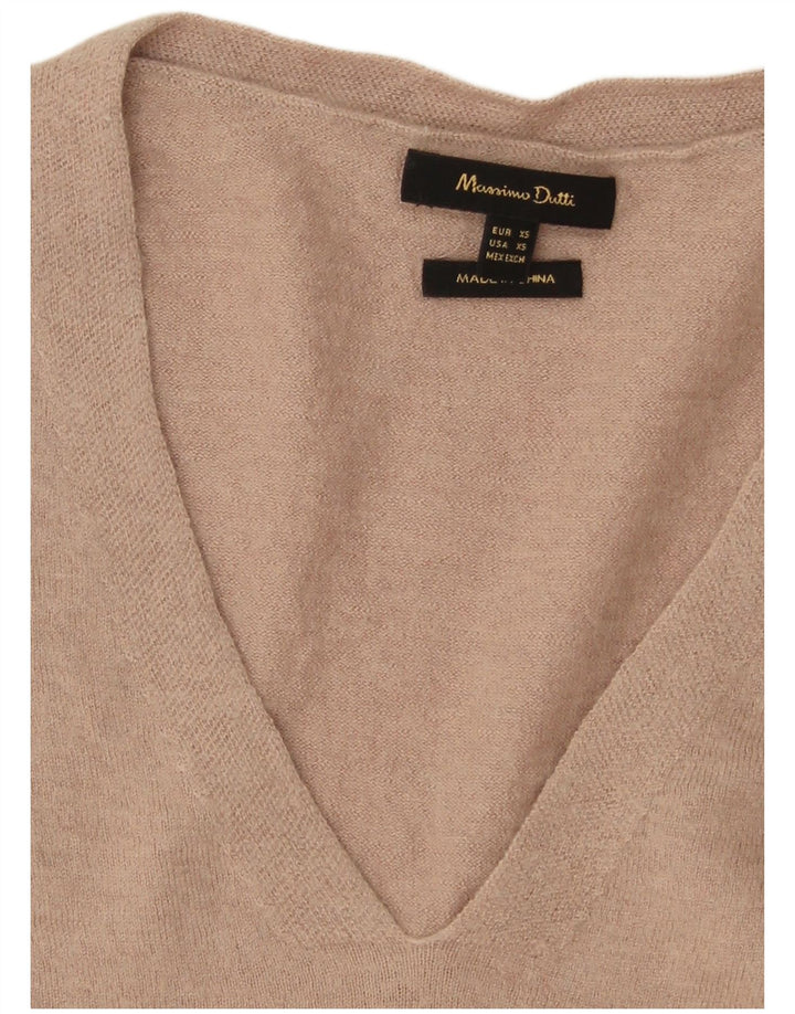 Massimo Dutti Женский свободный джемпер с v-образным вырезом UK 6 XS Серый