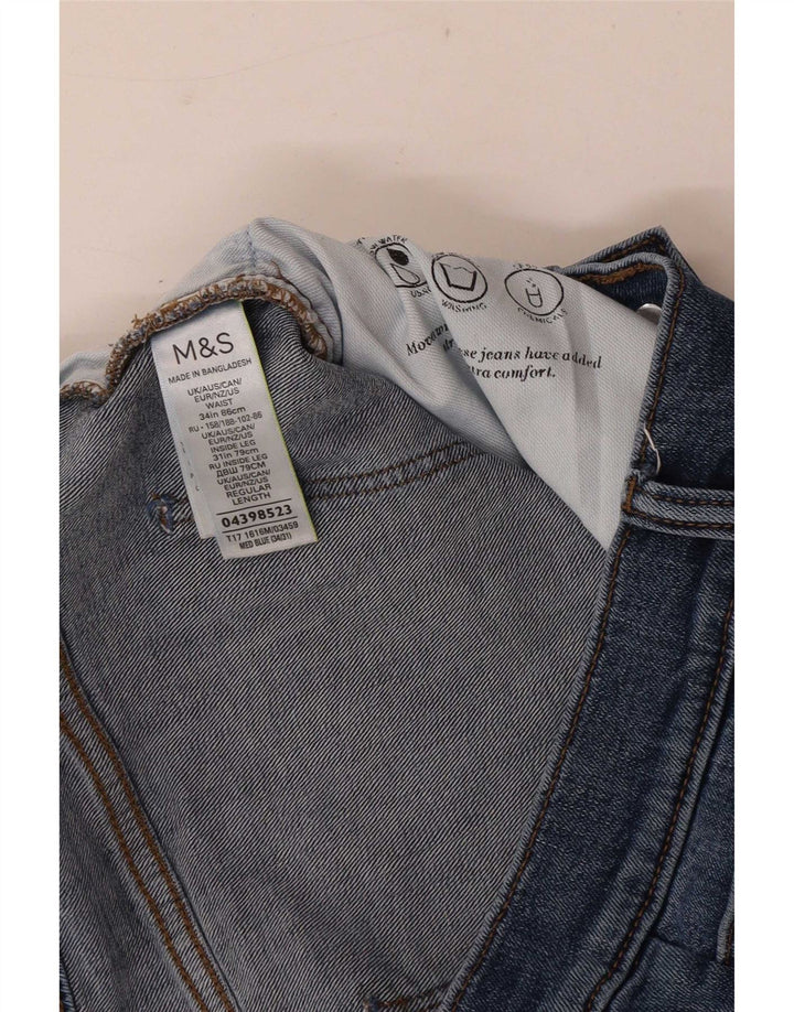 Мужские прямые джинсы Marks & Spencer W34 L31 синие, хлопок