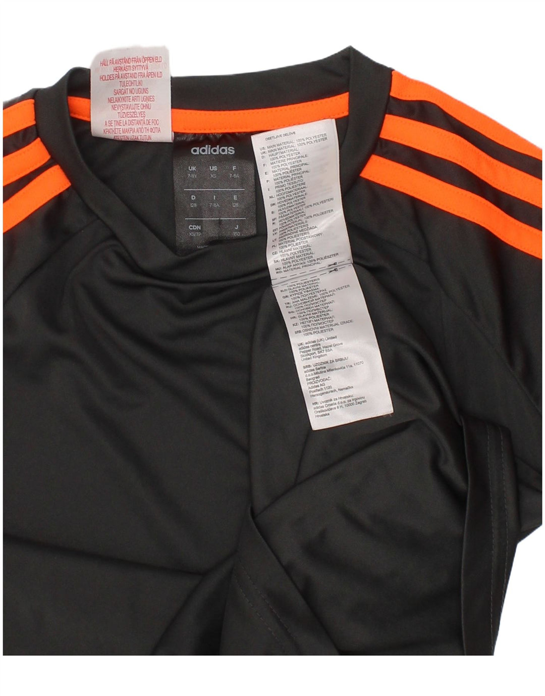 Футболка Adidas Climalite для мальчиков, топ 7-8 лет, серый полиэстер