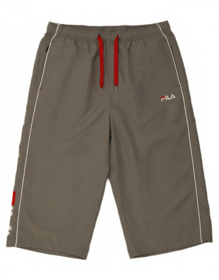 Fila Мужские спортивные брюки-капри с графическим рисунком XL, серые, полиэстер