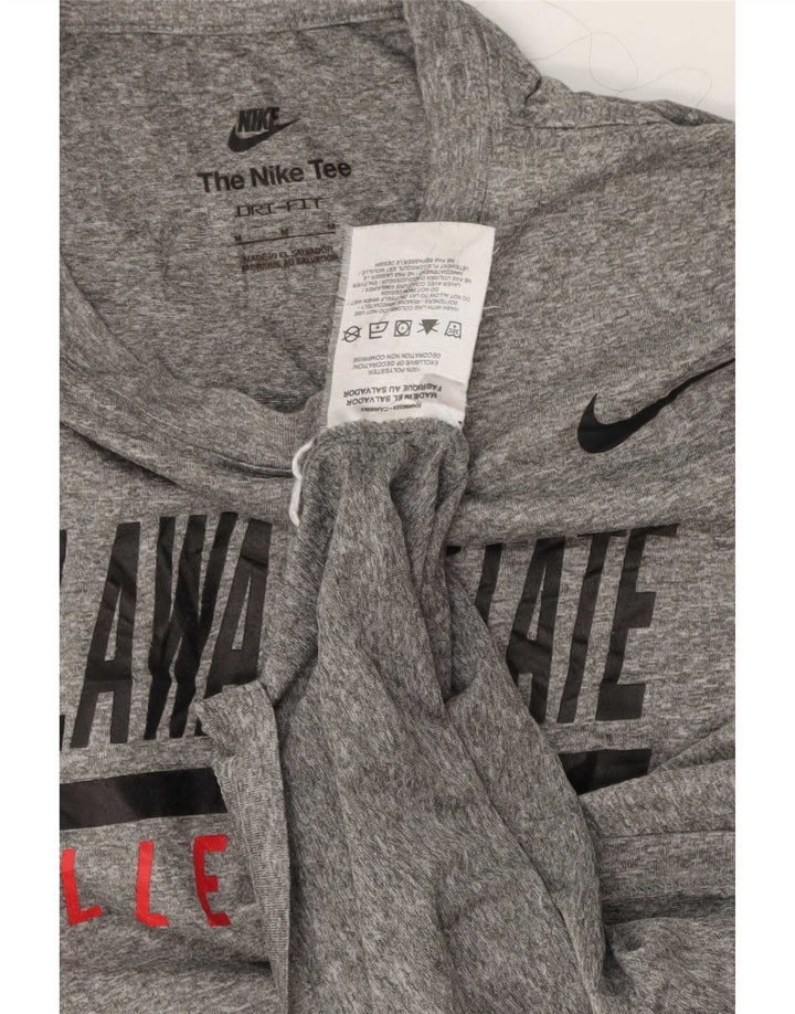 Женский топ с длинным рукавом Nike UK 12, средний серый полиэстер с крапинками