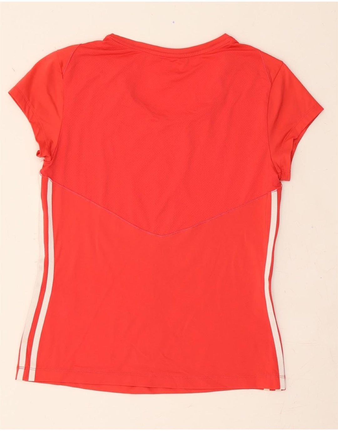 ADIDAS Womens Climacool Graphic T-Shirt Top UK 12/14 Medium Red Polyamide Vintage Adidas and Second-Hand Adidas from Messina Hembry 