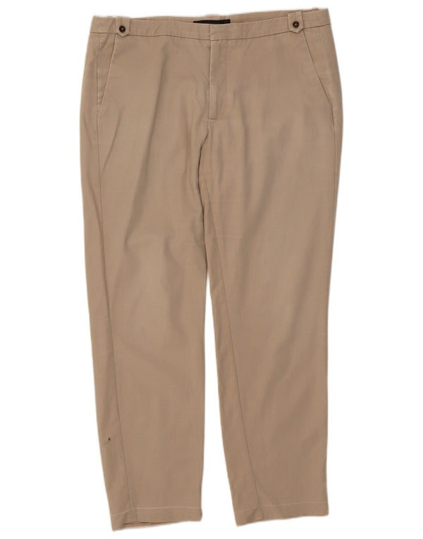 Женские прямые брюки чинос Zara EU 42, большие W32 L27, бежевый хлопок