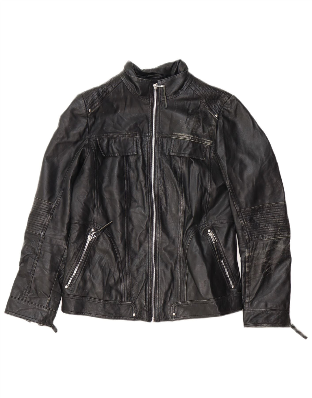 Женская байкерская кожаная куртка Isaco & Kawa IT 44 Medium Black Leather