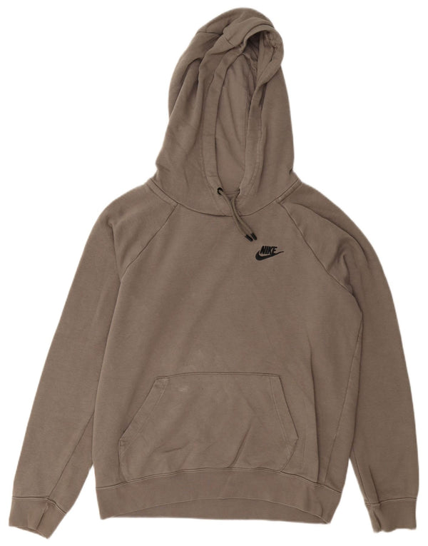 Женский джемпер с капюшоном оверсайз Nike UK 10, маленький серый хлопок