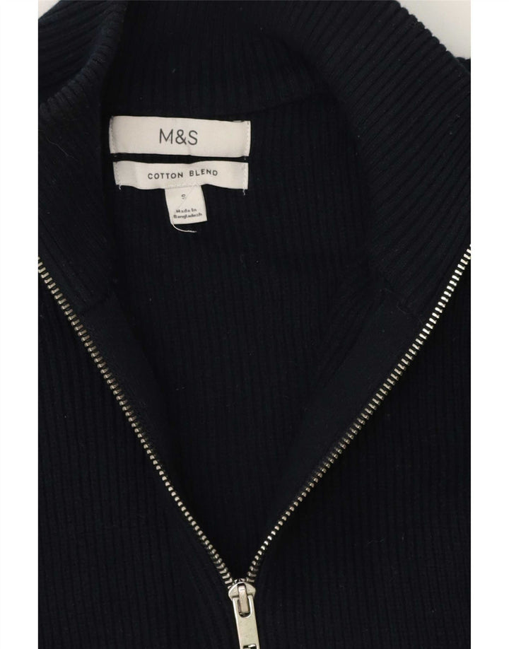 Мужской кардиган Marks & Spencer, маленький темно-синий хлопковый свитер