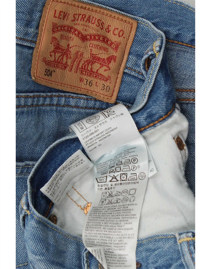 Мужские прямые джинсы Levi's 504 W36 L30 синие, хлопок
