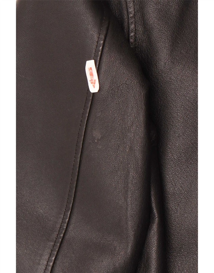 Настоящая мужская кожаная куртка UK 42 XL, черная кожа