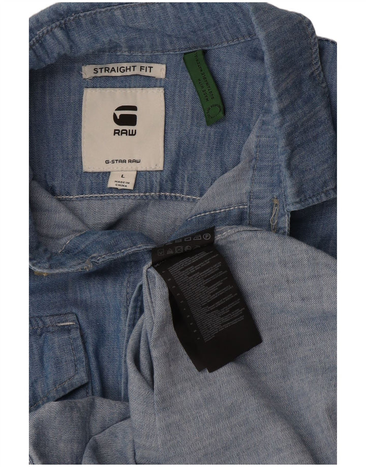 Мужская джинсовая рубашка стандартного кроя G-Star, большая синяя хлопковая рубашка