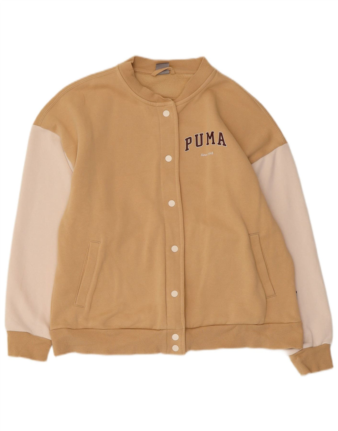 Женский спортивный костюм Puma UK 14, средний бежевый, хлопок с цветными блоками