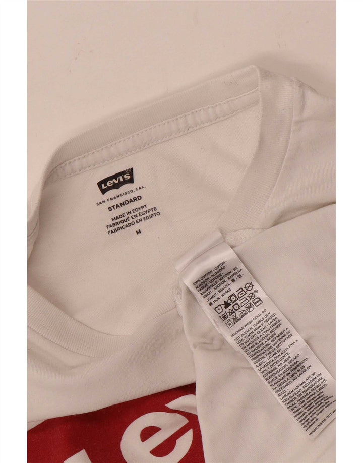 Мужская футболка Levi's Standard с графическим рисунком, средний размер, белый хлопок, хлопок