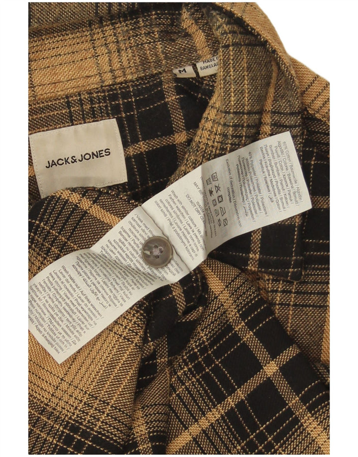Мужская фланелевая рубашка Jack & Jones среднего коричневого цвета в клетку, хлопок