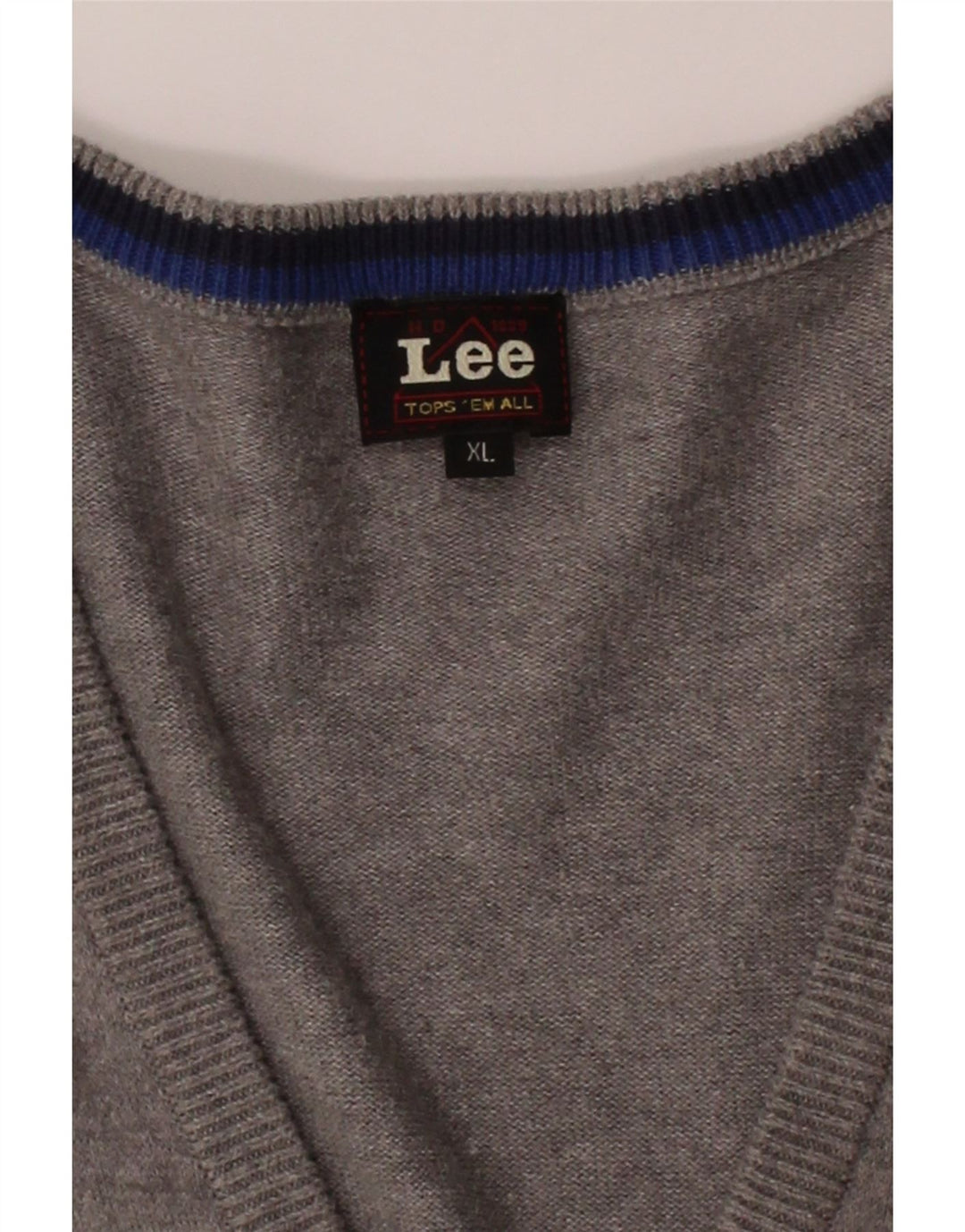 LEE Mens Cardigan Sweater XL Grey Cotton Vintage Lee and Second-Hand Lee from Messina Hembry 