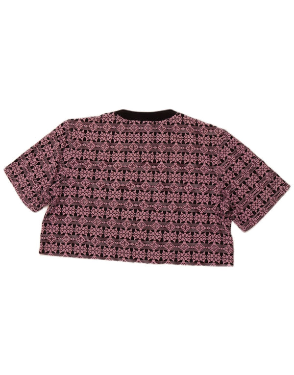 ADIDAS Женская укороченная футболка оверсайз с графическим рисунком Top UK 6 XS Фиолетовый хлопок