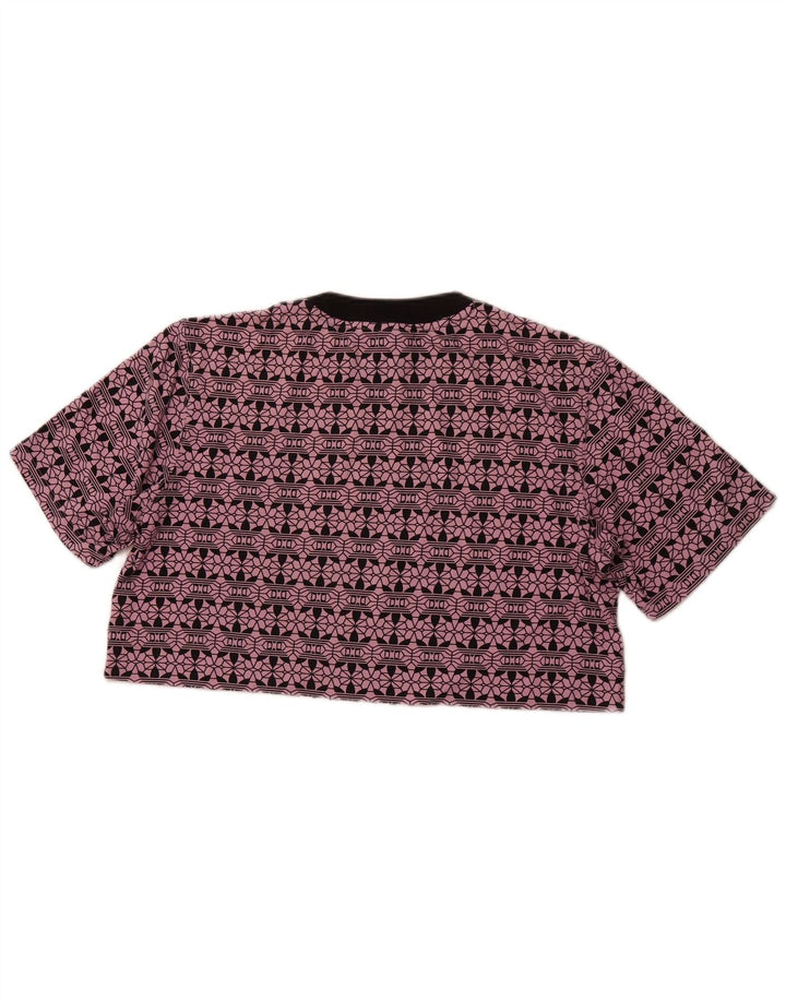 ADIDAS Женская укороченная футболка оверсайз с графическим рисунком Top UK 6 XS Фиолетовый хлопок