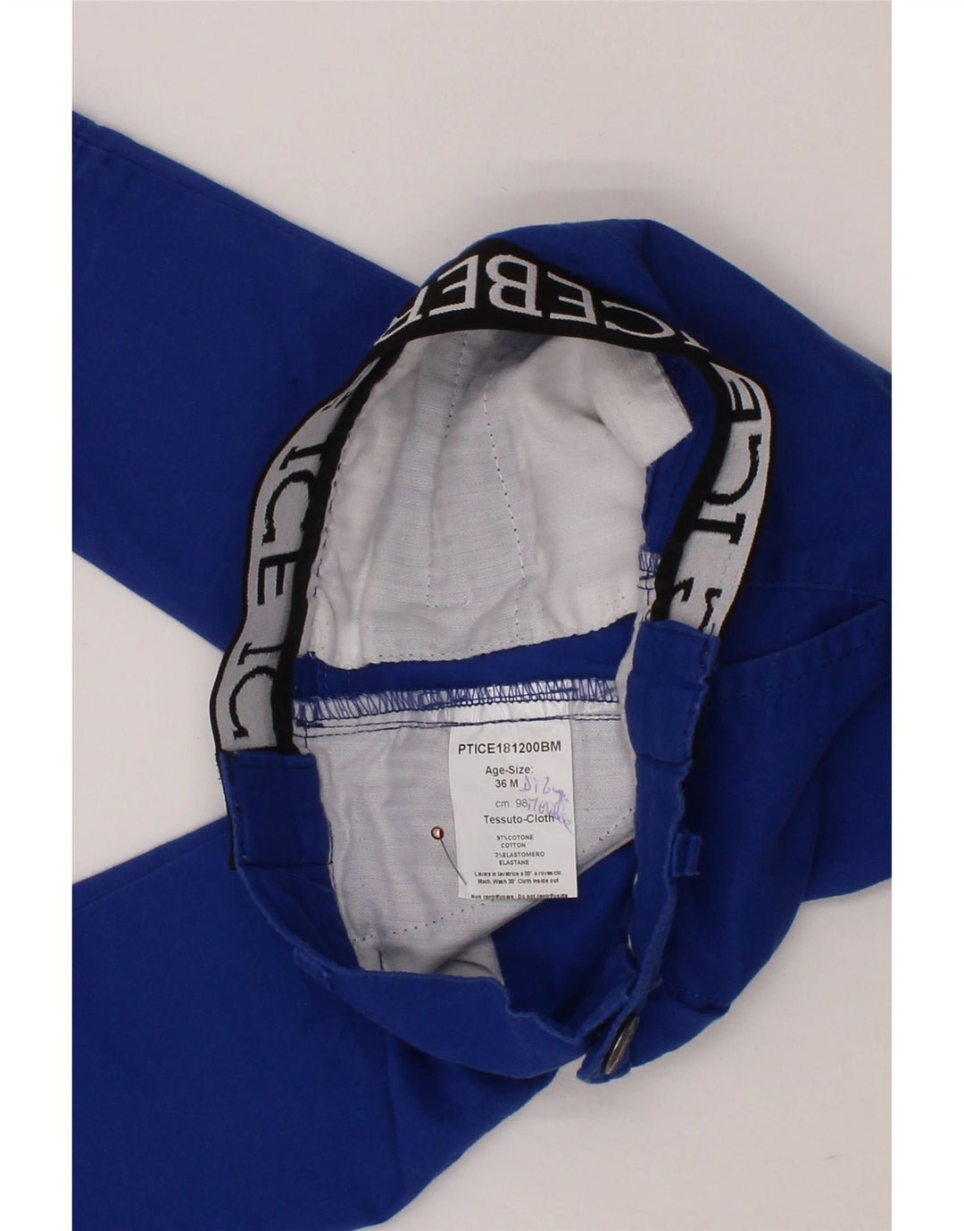 ICEBERG Брюки-чиносы с графическим рисунком для мальчиков 2–3 лет W24 L14 Синие цветные блоки