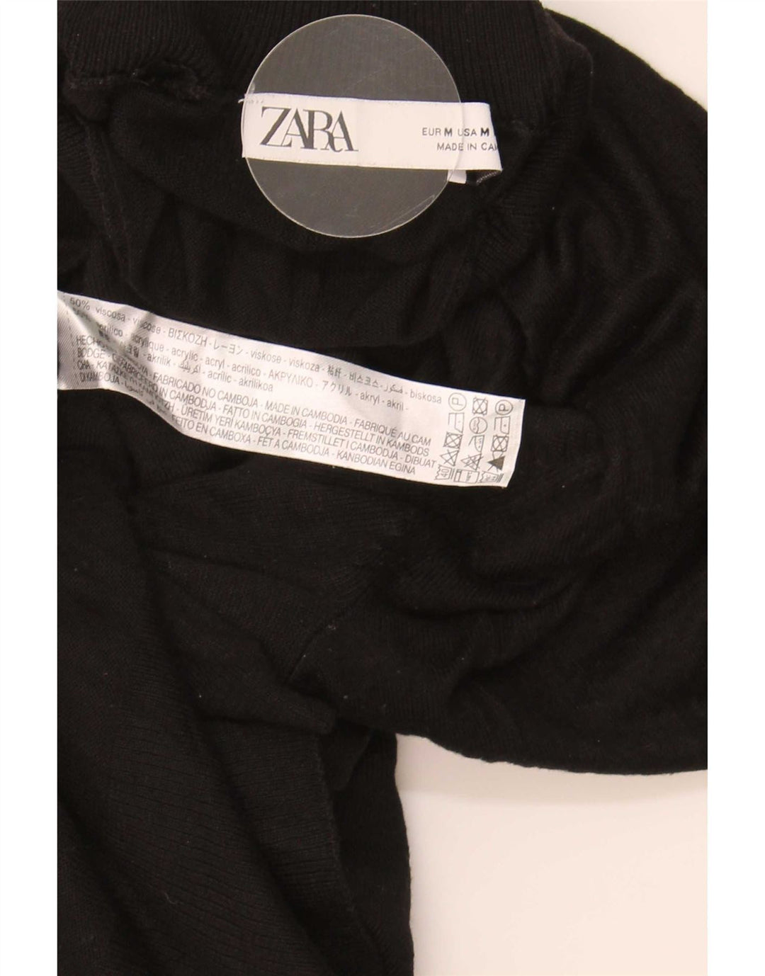 Женский джемпер с высоким воротником Zara UK 14, средний черный из вискозы