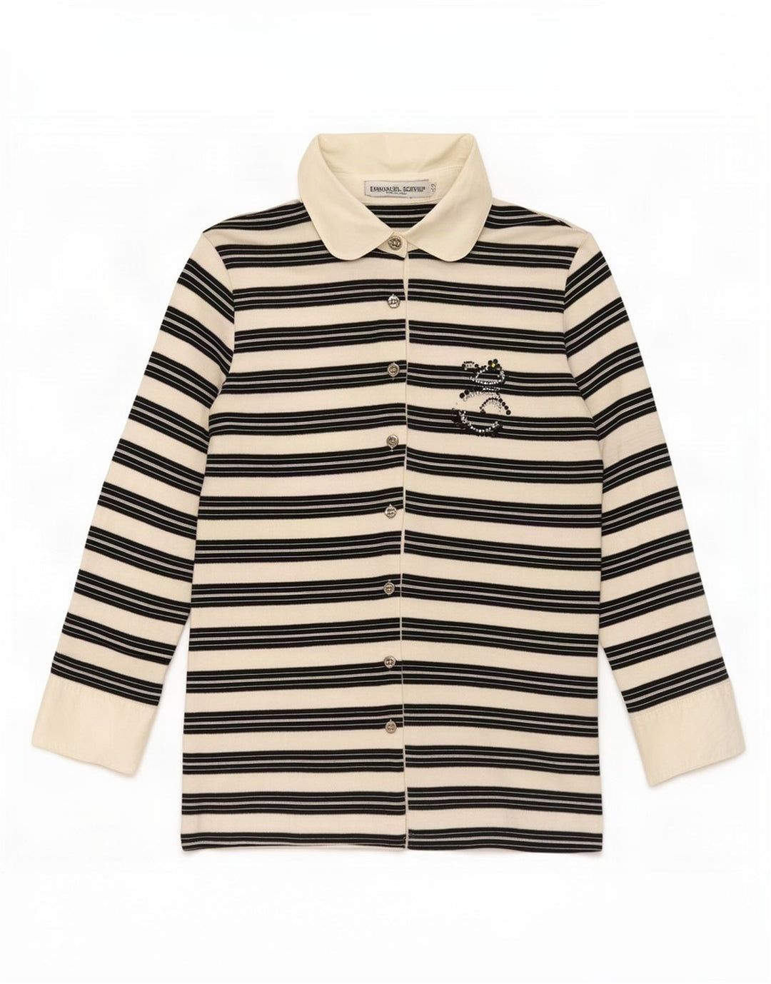 Женская блузка-рубашка с рукавом 3/4 Emmanuel Schvili IT 42 Medium White Striped